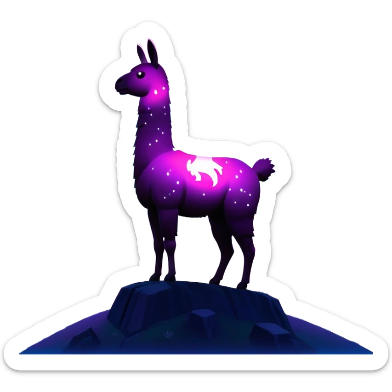 Fortnite llama signal projected in the night sky, similar to Batman's bat signal but with the Fortnite llama silhouette sticker