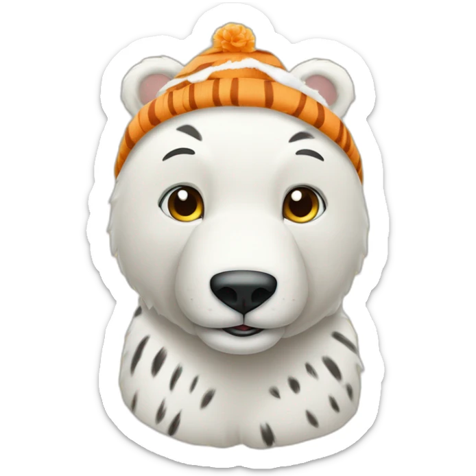 Un tierno oso polar y un tierno tigre usando gorros de cumpleaños  sticker
