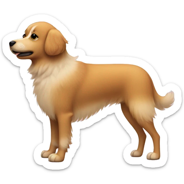 super fluffy dog in a shape of a circle with ultra skinny legs with no fur sticker
