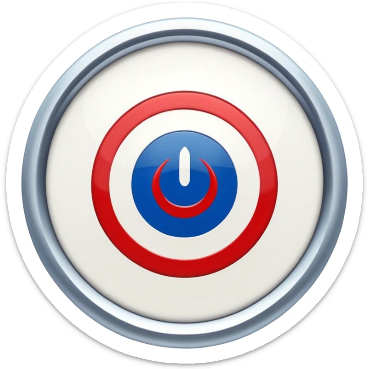 RAF roundel. Circular roundel with a ring of blue on the outside, a ring of white in the middle, and a dot of red in the middle of the white. sticker