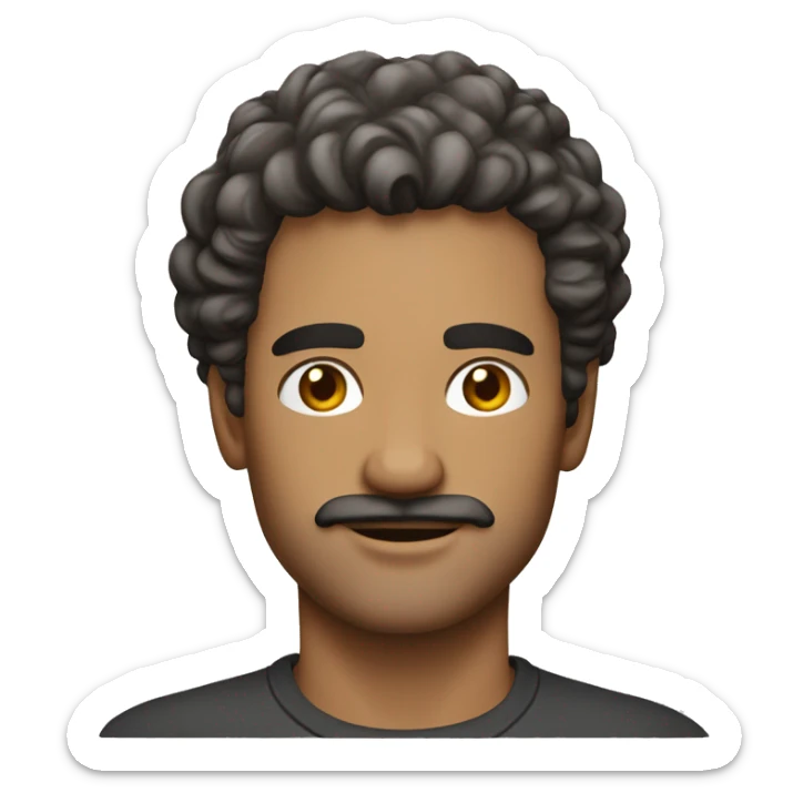 Sir 40 years old, skin bege, hair brow with t-shirt s c internacional  sticker