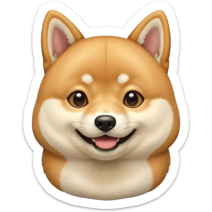portrait of a shiba dog, smiling with closed mouth, no tongue showing sticker