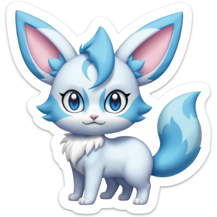  Fey Toony Espurr-Glaceon-Skitty-Delcatty-Sprigatito-Purrloin-fusion-hybrid sticker