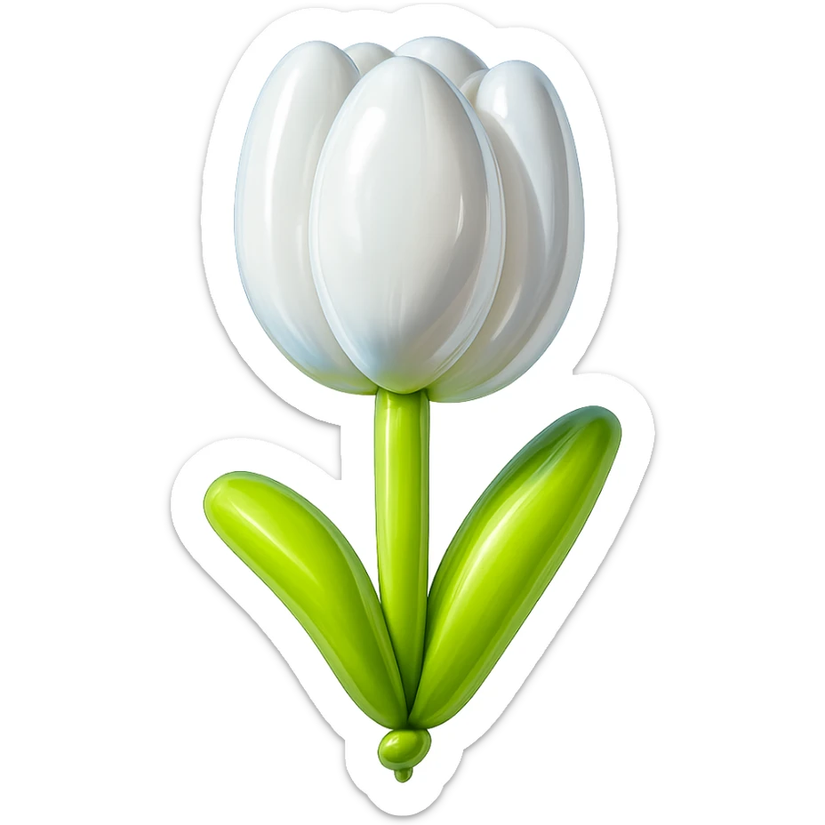 white tulip balloon style sticker