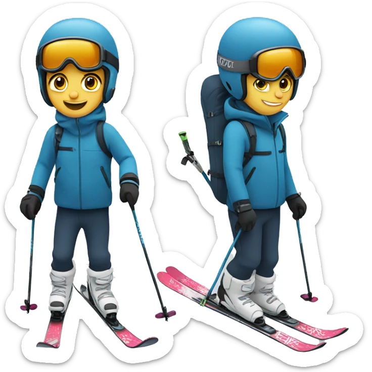 Skiing sticker