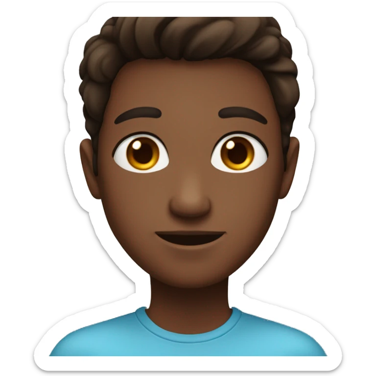 Brown hair with blue eyes girl with a man with brown skin and black hair with brown eye  sticker