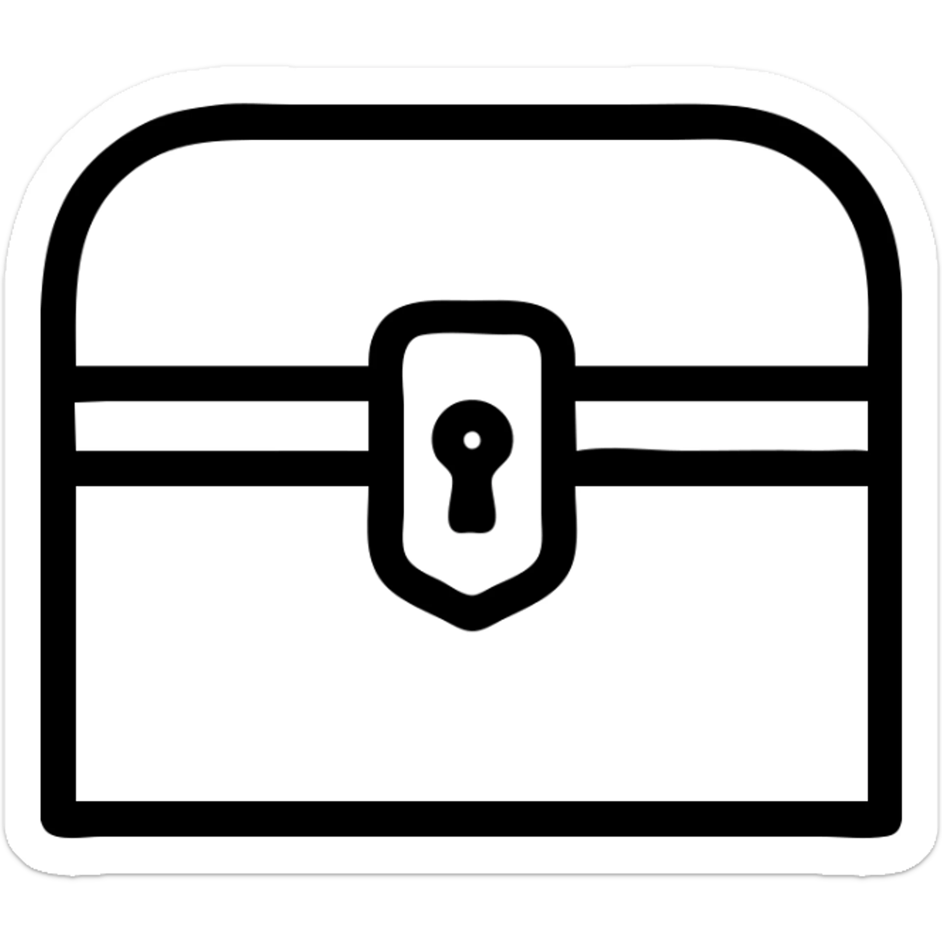 outlined icon of a chest, focusing on clarity and recognizability sticker