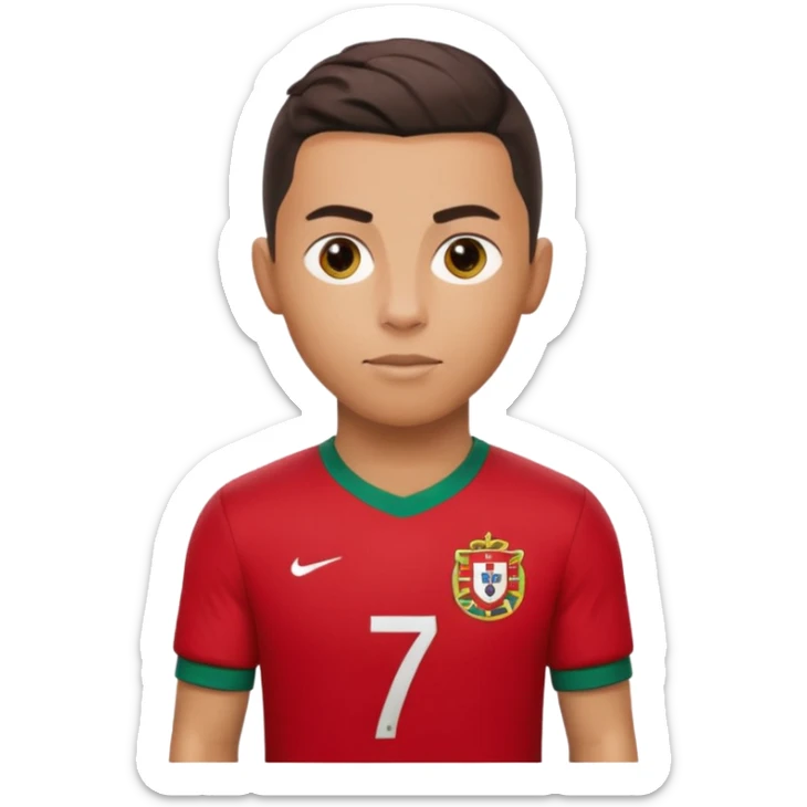 red Portugal football shirt with Ronaldo on the back sticker