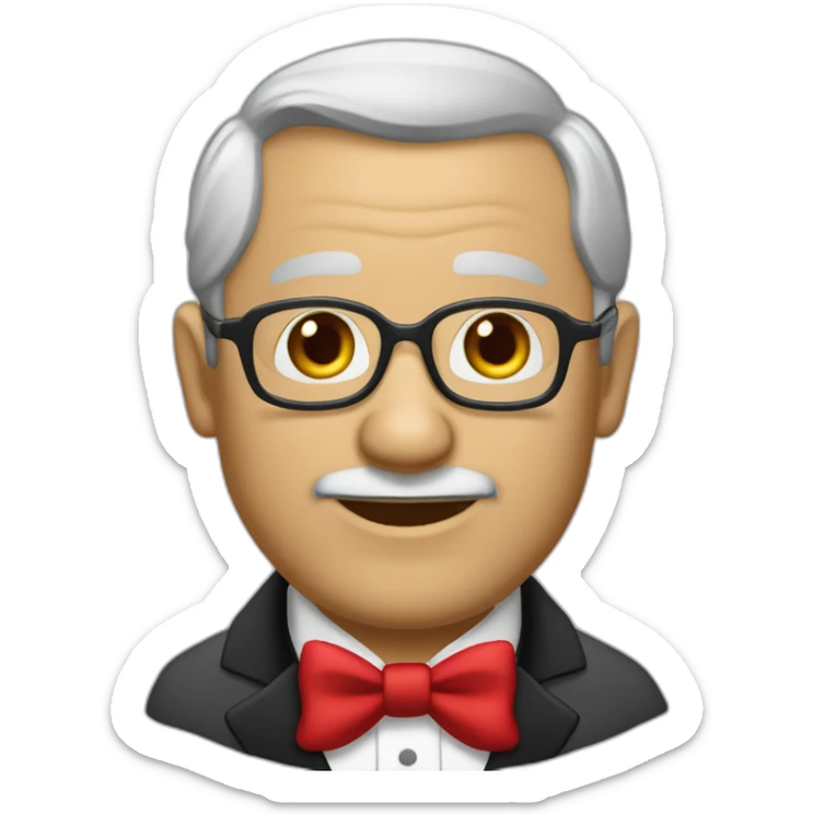 jenkins-a-gray-haired-bald-butler-wearning-dinner-jacket-with-red-bow-tie-with-closed-eyes-no-glasses-and-closed-eyes-without-glasses sticker