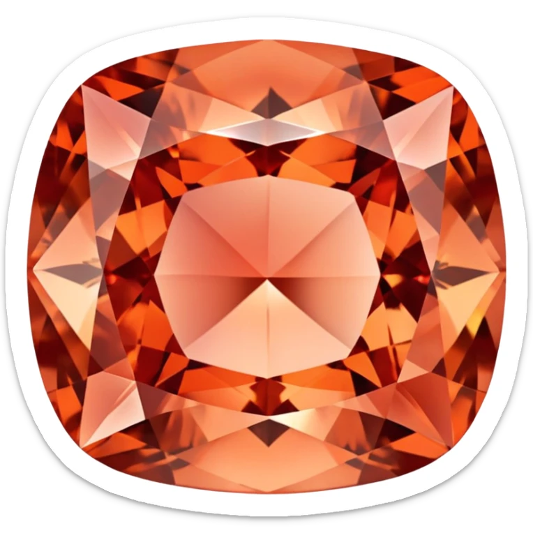 Cushion cut Padparadscha sapphire with salmon coral color and exceptional brilliance sticker