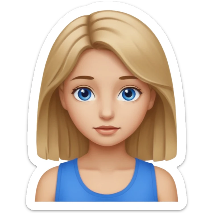 girl with dark blonde hair,skin normal-summer,blue eyes sticker