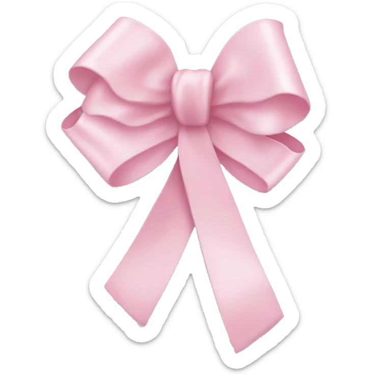 light pink ribbon bow sticker