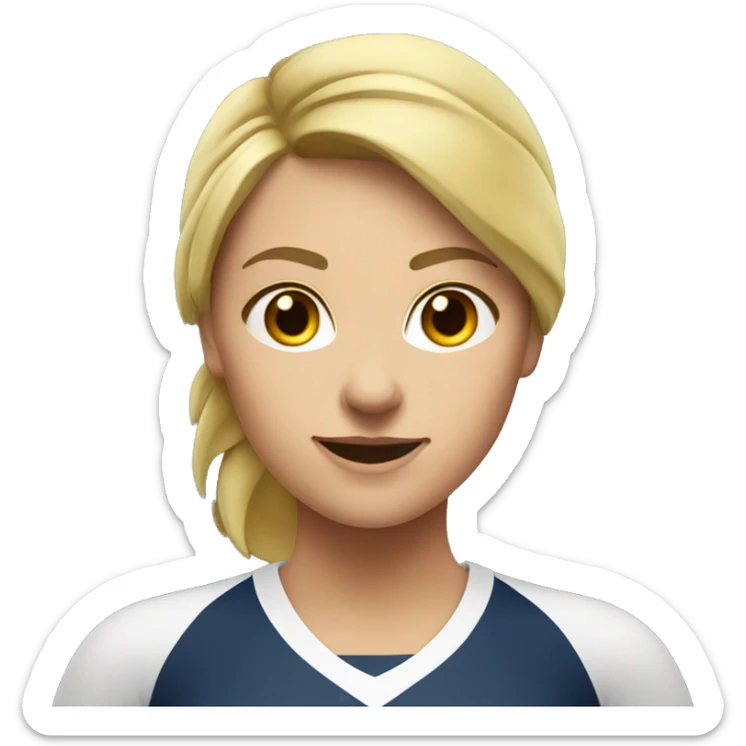 sports teacher woman volleyball no glasses blond sticker