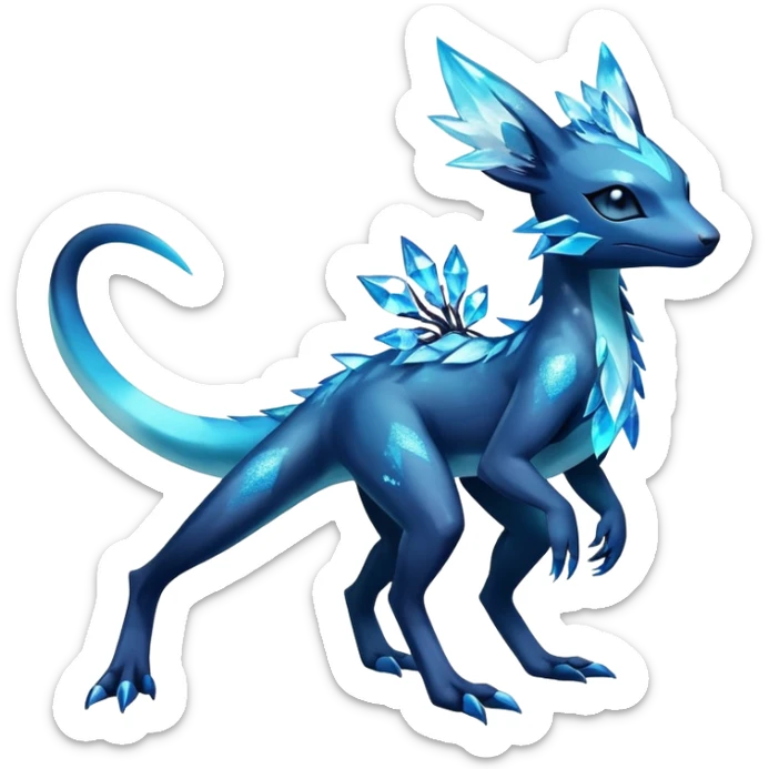 Colorful Dark Shiny Exotic Salandit-Aurorus-Glaceon-Fakémon-hybrid-creature (full body)  sticker