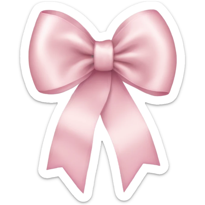 light pink ribbon bow sticker