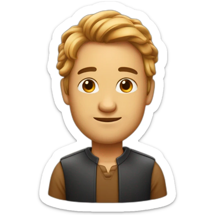 un beau gosse au couleur caramel avec des cheveux crépus noir sticker