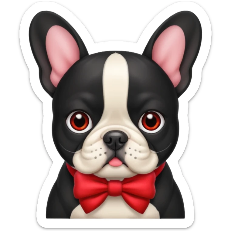 Move it closer No, I meant in black.Make an emoji of a French bulldog and add a bow. sticker