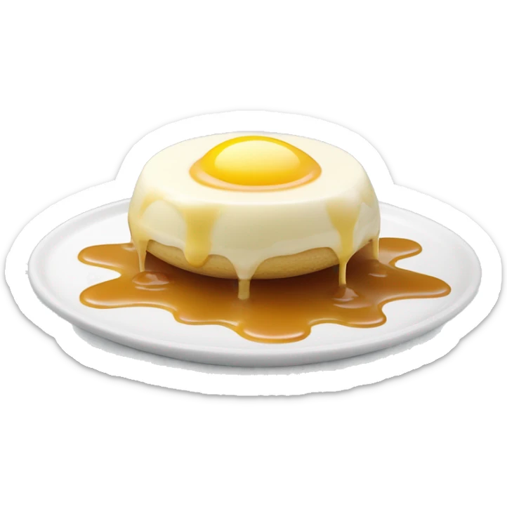 ile flottante dessert, blanc d'oeuf en neige avec caramel fondu dans une crême anglaise sticker