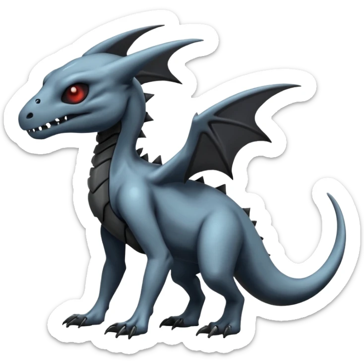 Nebulae Gothic Spooky Evil Futuristic Shiny Salandit-Cubone-Duskull-Noibat-Fakémon-hybrid-creature (full body)  sticker