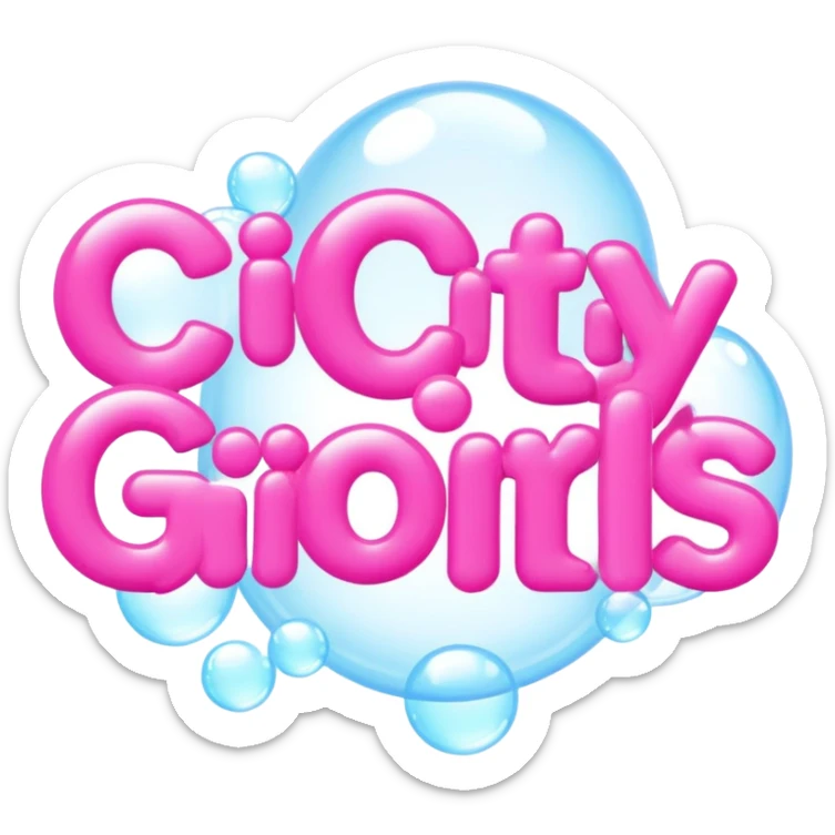 Words “City Girls Summer” in big pink font sticker