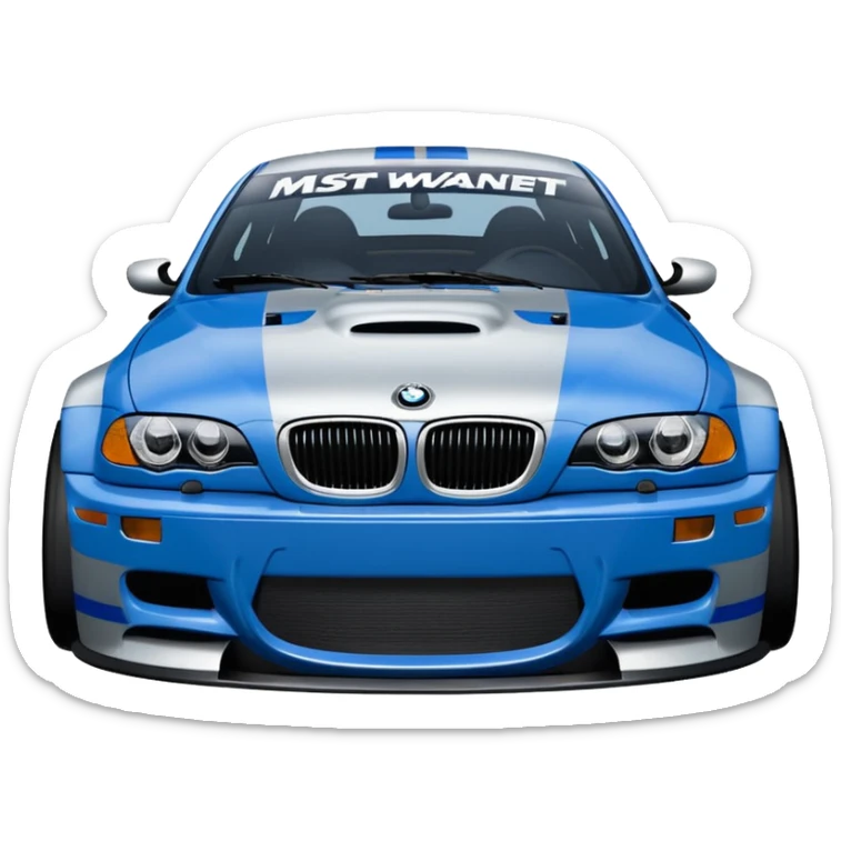 BMW M3 GT R E46 NEED FOR SPEED MOST WANTED'TAKI MAVI GÜMÜŞ resimdekini yap sticker