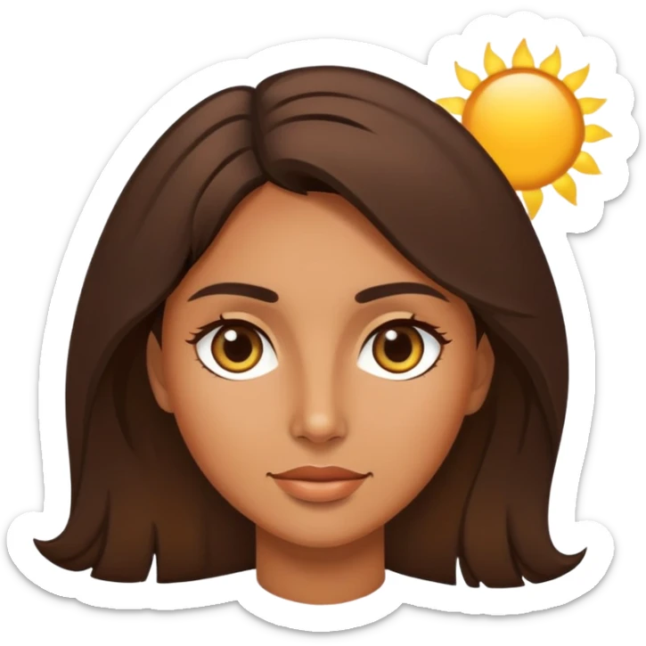 Tan brunette in the sun sticker