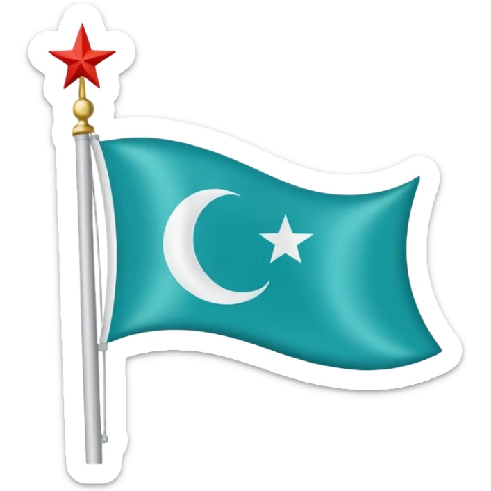 Turkuaz renginde türk bayrağı yapar mısın. Bayrak. I want to flag. 🇹🇷 Like this but turquoise. İt's must be turquoise  sticker