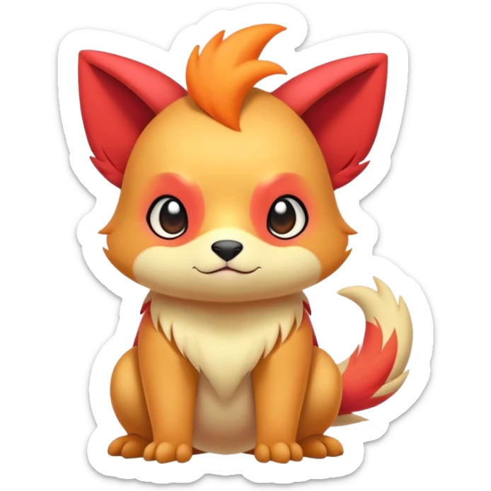 Cool cute edgy kawaii Quilava-animal-creature-hybrid full body sticker