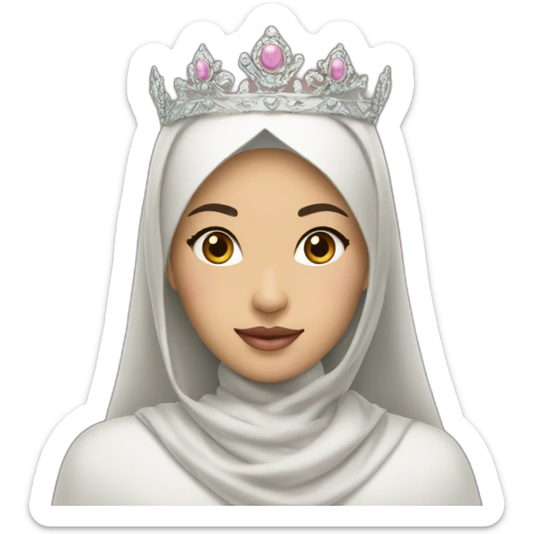 The most beautiful Asian princess witho a crown with the inscription Ayana, wearing hijab sticker