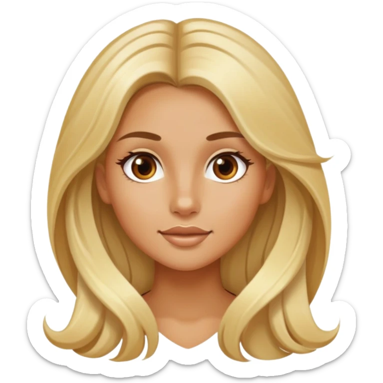 Girl With long blonde hair, tanned skin and really pretty sticker