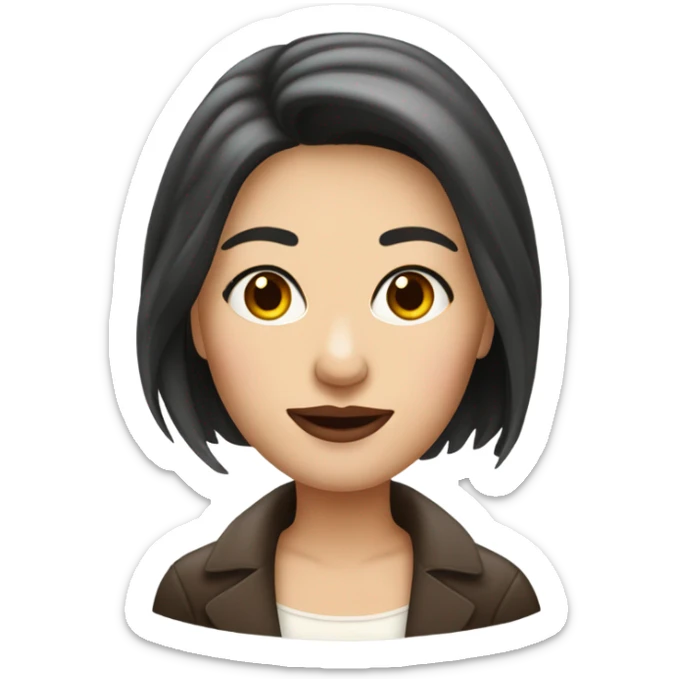 Eine frau mit dunkel braunen haaren, heller haut und rotem Lippenstift  sticker