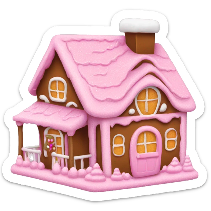 pink gingerbread house  sticker
