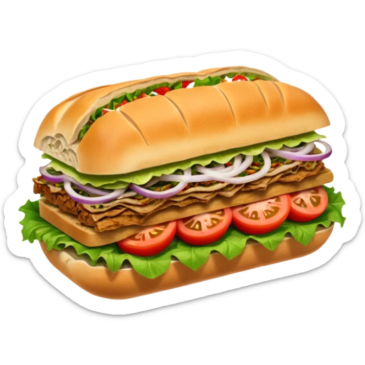 Döner‑Fladenbrot, frisch aufgebacken, leicht geröstet, gefüllt mit saftigem Dönerfleisch, knackigem Salat, Tomaten, Zwiebeln und Kräutersauce. Warme Food‑Fotografie, hohe Details, weiches Licht, Fokus auf Texturen, appetitlich, moderne Restaurant‑Ästhetik, natürliche Farben. sticker