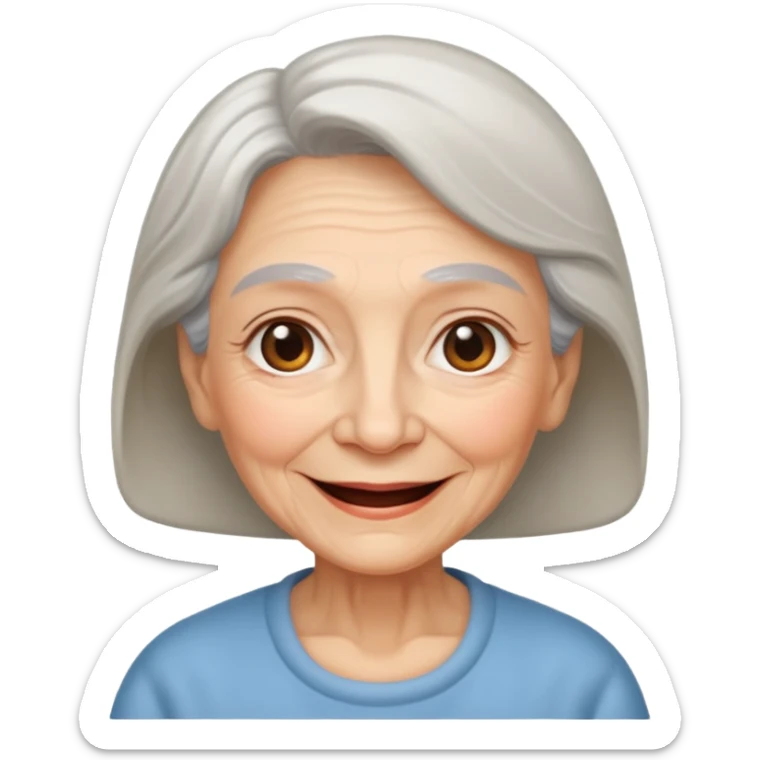 In medieval fairy tales, a kind and amiable grandmother who did not wear jewelry sticker