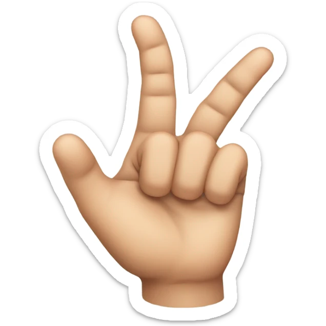 a hand that shows The sign of the horns(middle and ring fingers are bent)  sticker