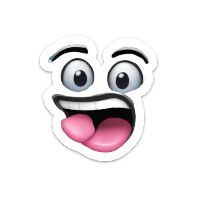 Winky, face, colorful, sparkly, trippy, fun, playful, flirty tongue out sticker