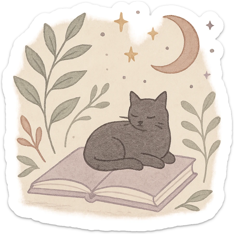 A gentle, poetic digital illustration in the style of “Jardim da Ju”. The scene blends nature, cosmos and tenderness — hand-drawn lines, soft textures, and muted pastel tones (sage green, lilac, rose, cream). Elements like leaves, stars, cats, books, and celestial details coexist naturally. The mood is magical yet grounded, evoking sensitivity, reflection, and quiet intelligence. The lighting is warm and dreamy, with delicate sparkles and organic shapes. Artistic style: watercolor + fine line art, minimal, elegant, emotional and intimate.


(use conforme a IA utilizada)

Mood: magical realism, soft light, emotional, feminine, intellectual

Style keywords: watercolor, fine ink lines, pastel tones, digital illustration, cozy, slow aesthetic, minimal poetic composition

Colors: #9BA48A (verde sálvia), #E6B7B1 (rosa suave), #D0C3CC (lavanda névoa), #F6F1E7 (papel de chá), #2D2D2F (grafite noturno)

Objects recorrentes: folhas, flores, livros, chá, gatos, estrelas, constelações, velas, mãos, janelas abertas, estufas, estantes, sementes, instrumentos musicais

Emoção central: sensibilidade lúcida — calma, introspectiva e real sticker