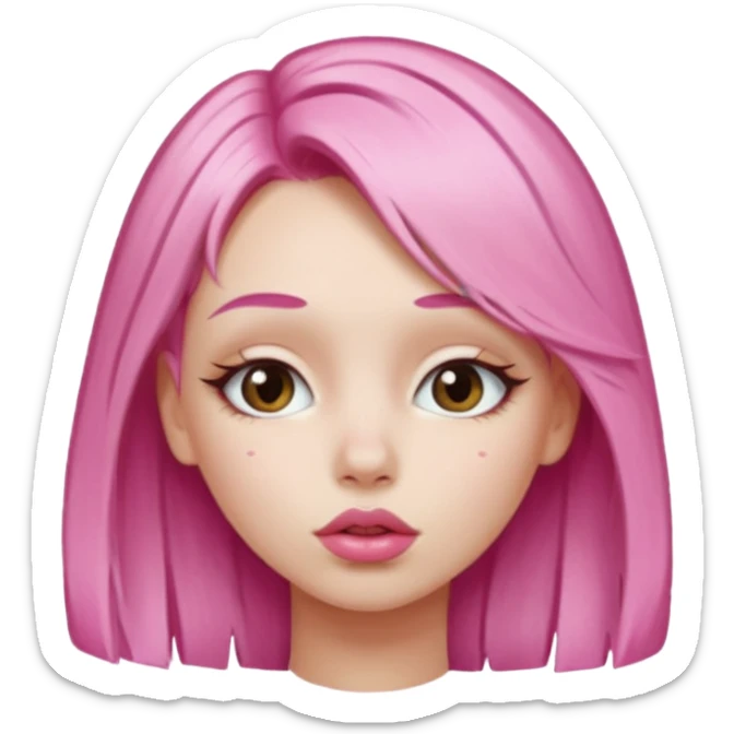 Vóley gilr pink blonde hair white skin kissing  sticker