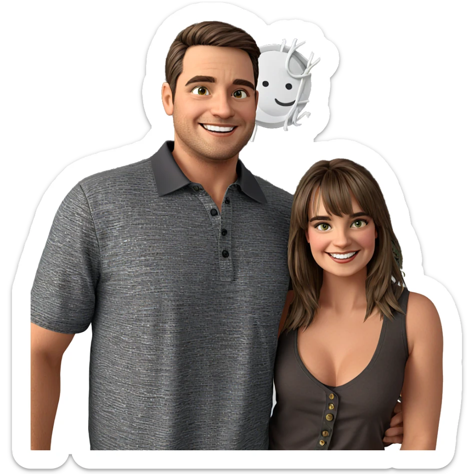 casual smile with friends sticker