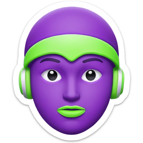 generate for me a sports icon in neon purple and green sticker