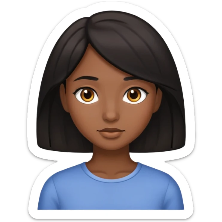 Brunette, eh, with black hair and brown eyes, slightly dark skin sticker