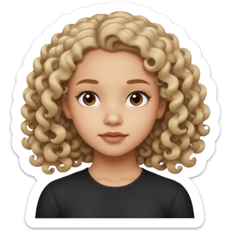 a girl looking off to the side, kind of looks like olivia rodrigo but with 3B curls sticker