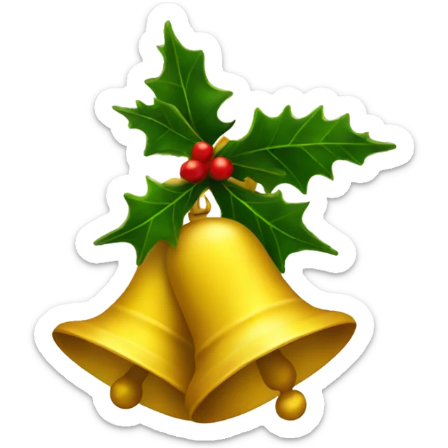 Yellow Christmas bells sticker