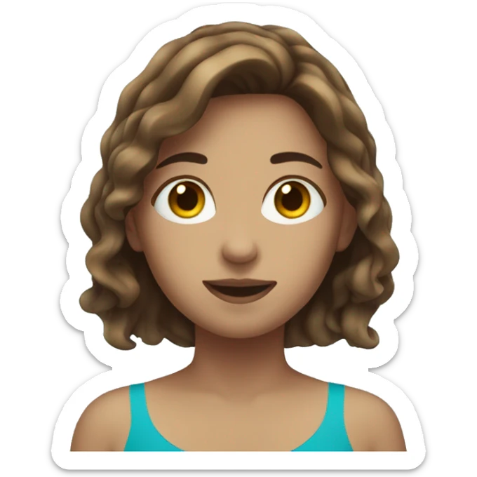 teenage girl with brown hair swimming in a pool sticker