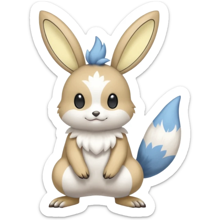 Bunnelby-Emolga-Pachirisu-Cacomistl-Fakemon-hybrid-creature (full body) sticker