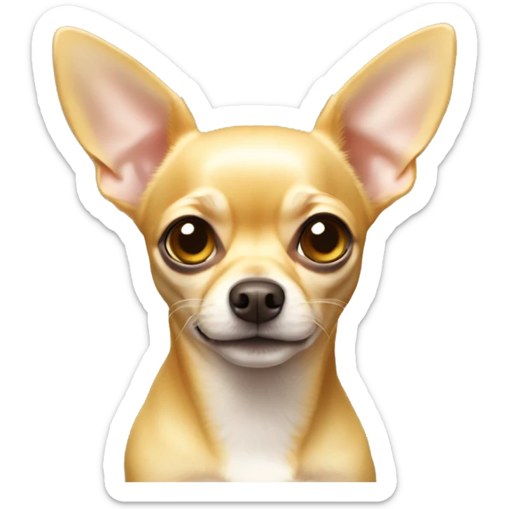 Yellow Chihuahua with light brown nose and hazel eyes and floppy ears sticker
