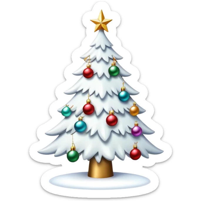 White Christmas tree  sticker