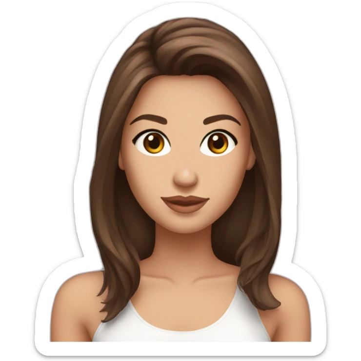 My beautiful brunette, brown eyed, Russian friend, with beautiful hair, that look like a model sticker