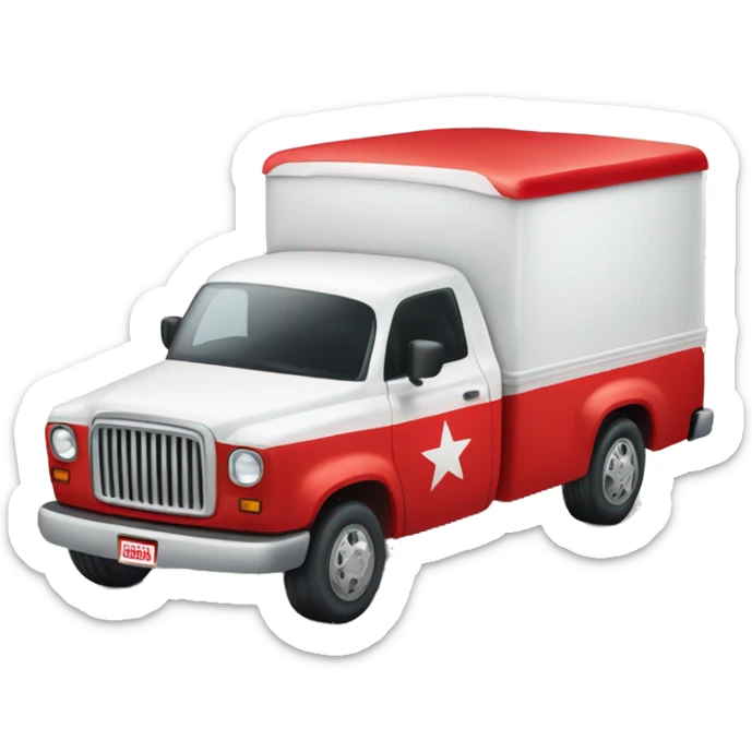 white pick up truck that says star line tours in red ink sticker