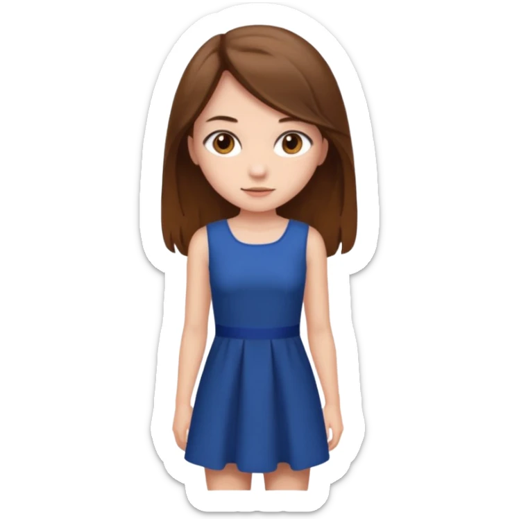 A girl is very more more short dress and she is realistic to sticker